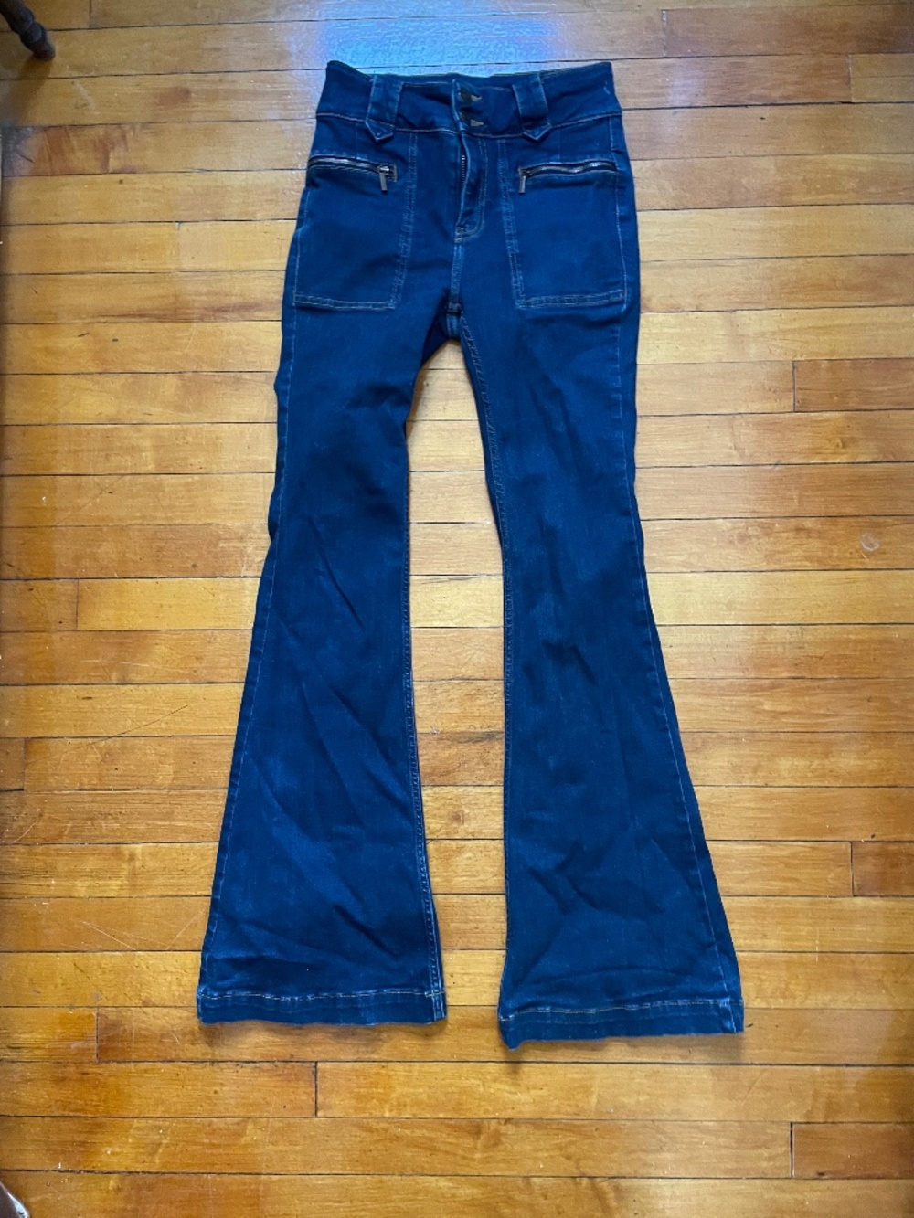 We The Free High Rise Layla Flare Jeans Blue Sz 26 Free People Boho Western